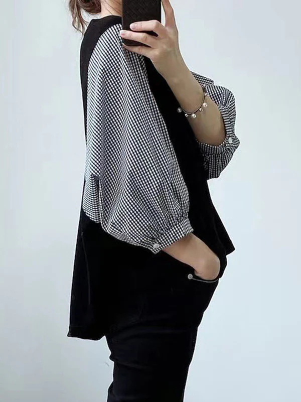 Half Sleeves Loose Split-Joint Round-Neck T-Shirts - Image 8