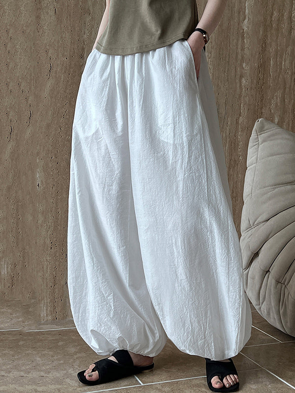 Harem Pants High Waisted Elasticity Solid Color Split-Joint Pants Trousers - Image 10