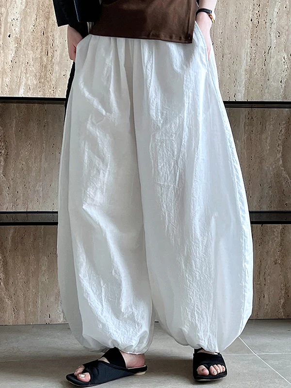 Harem Pants High Waisted Elasticity Solid Color Split-Joint Pants Trousers - Image 11
