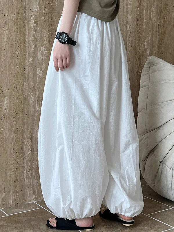 Harem Pants High Waisted Elasticity Solid Color Split-Joint Pants Trousers - Image 12