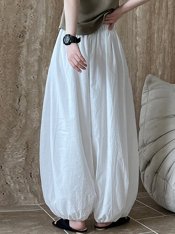 Harem Pants High Waisted Elasticity Solid Color Split-Joint Pants Trousers - Image 13