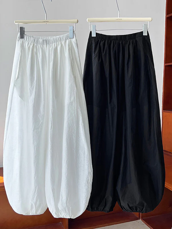 Harem Pants High Waisted Elasticity Solid Color Split-Joint Pants Trousers - Image 16