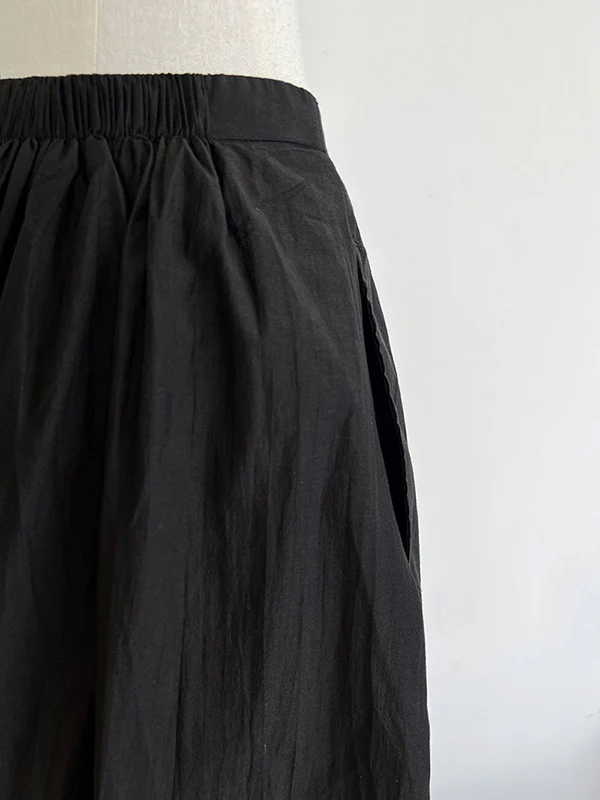Harem Pants High Waisted Elasticity Solid Color Split-Joint Pants Trousers - Image 21