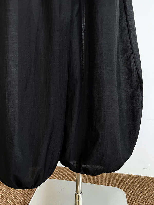 Harem Pants High Waisted Elasticity Solid Color Split-Joint Pants Trousers - Image 22