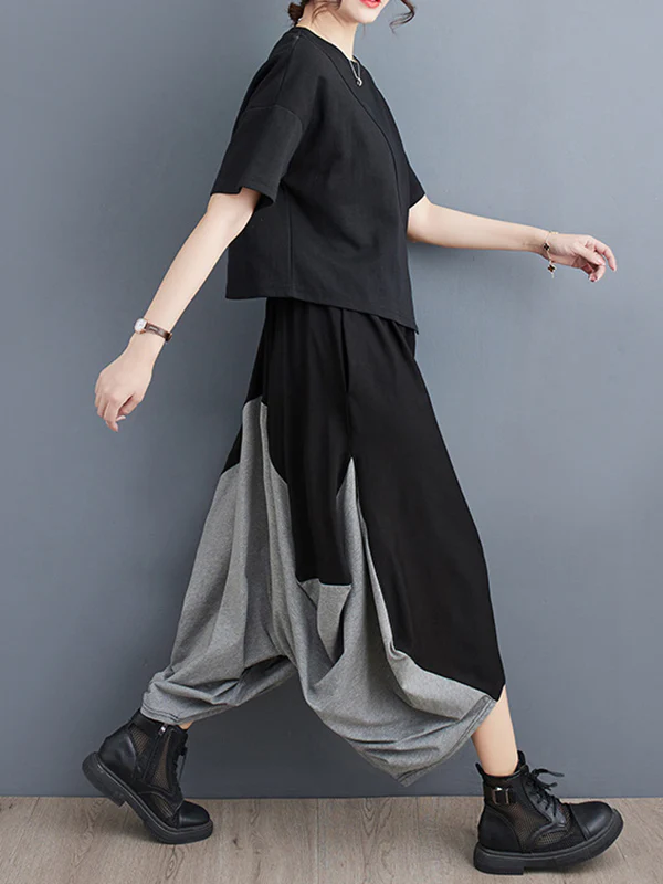 Harem Pants Irregular Clipping Split-Joint Casual Pants Bottoms - Image 5