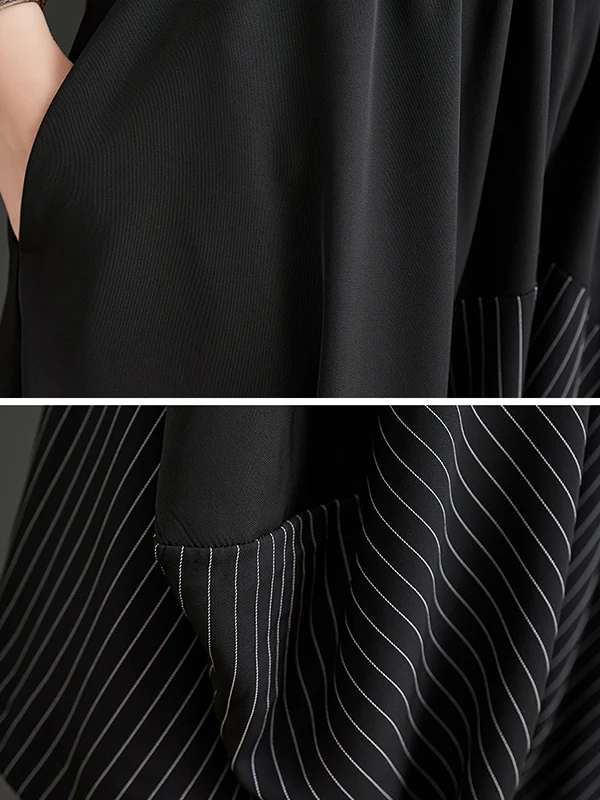 Harem Pants Irregular Clipping Split-Joint Striped Casual Pants Bottoms - Image 8
