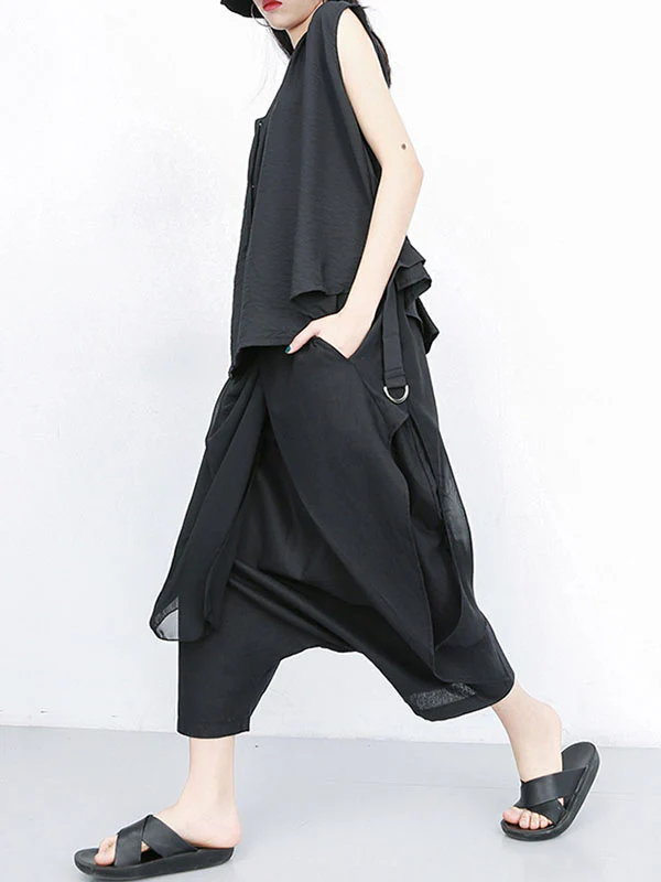 Harem Pants Loose Pleated Solid Color Ninth Pants - Image 16