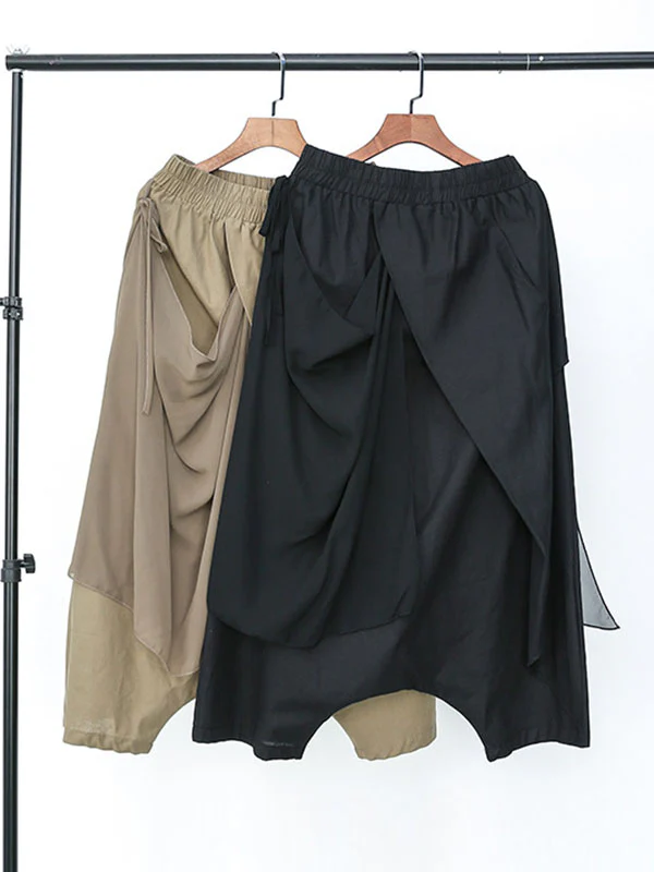 Harem Pants Loose Pleated Solid Color Ninth Pants - Image 17
