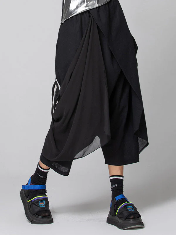 Harem Pants Loose Pleated Solid Color Ninth Pants - Image 7