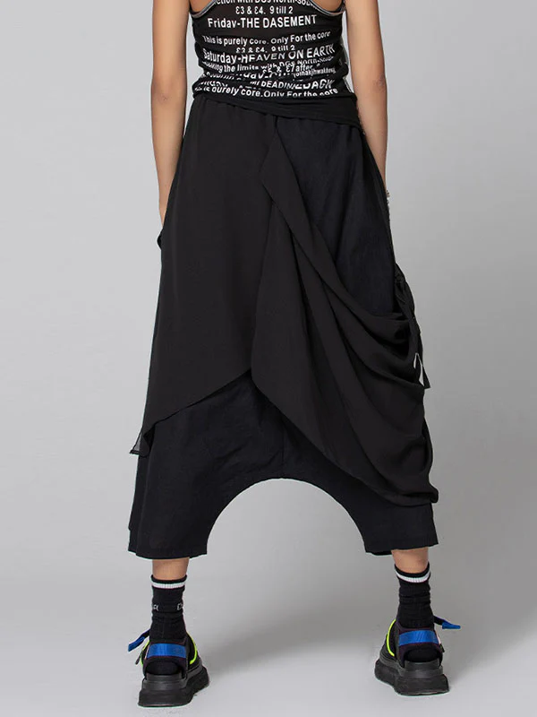 Harem Pants Loose Pleated Solid Color Ninth Pants - Image 8