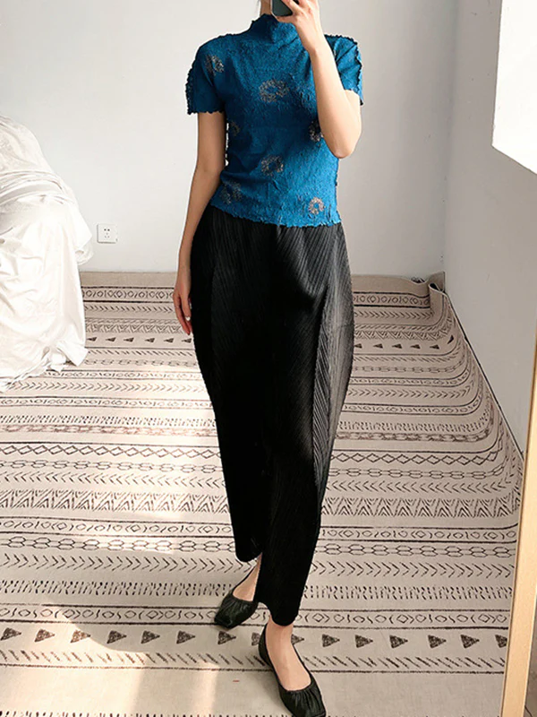 Harem Pants Ninth Pants Pleated Solid Color Ninth Pants - Image 3