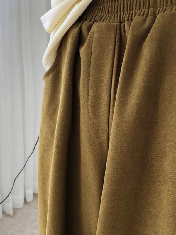 Harem Pants Wide Leg Elasticity Solid Color Split-Joint Pants Trousers - Image 16