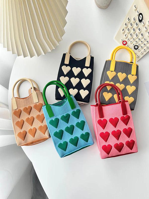 Heart Print Split-Joint Bags Crossbody Bags Handbags - Image 2