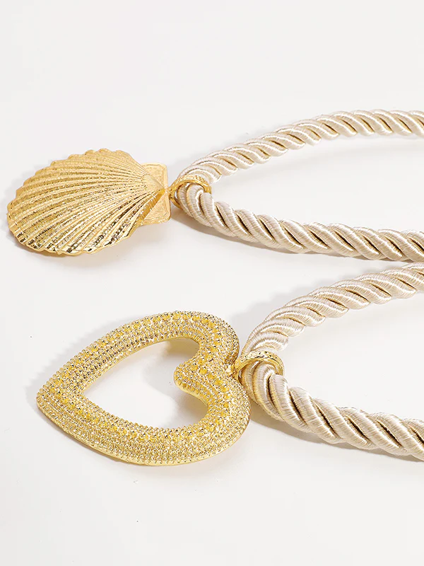 Heart Shape Drop Earrings + Necklaces Accessories - Image 5
