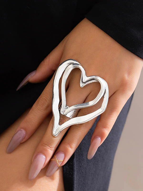 Heart Shape Solid Color Rings Accessories - Image 2