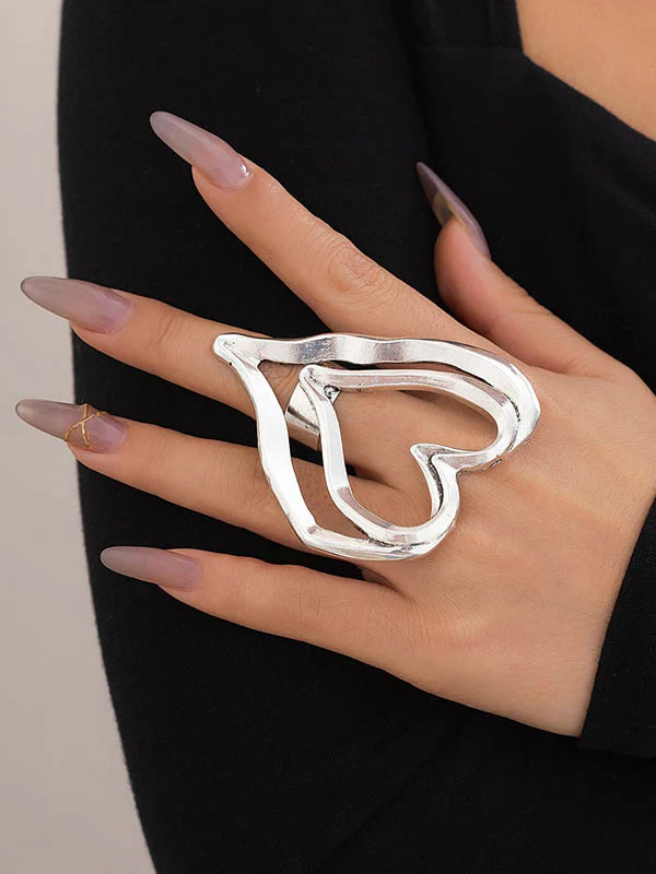 Heart Shape Solid Color Rings Accessories - Image 3
