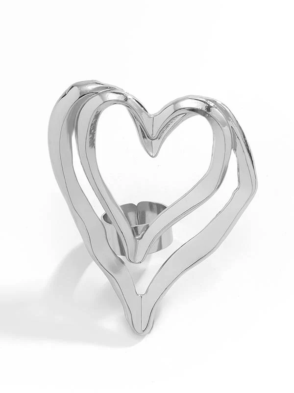 Heart Shape Solid Color Rings Accessories - Image 7