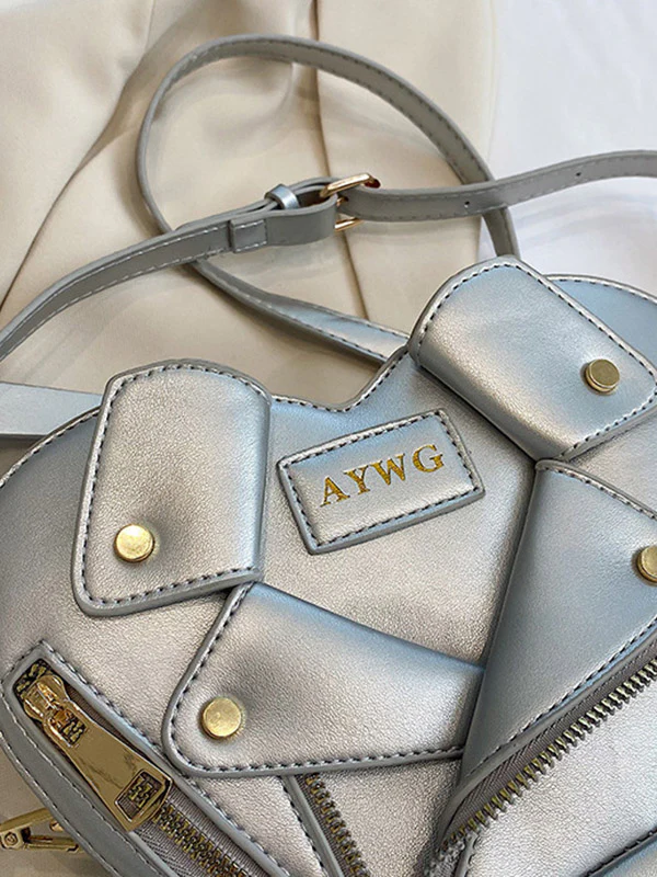 Heart Shape Split-Joint Zipper Bags Crossbody Bags Handbags - Image 17