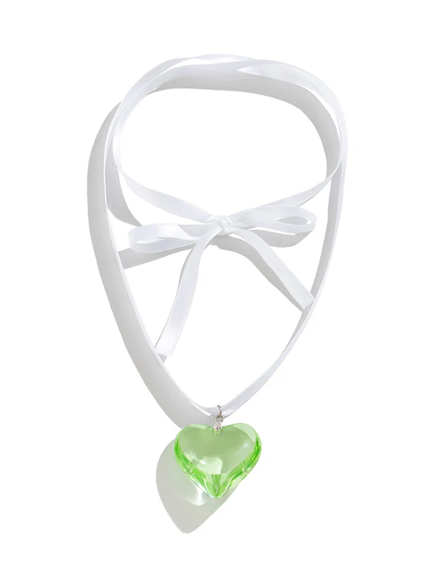 Heart Shape Streamer Tied Necklaces Accessories - Image 8