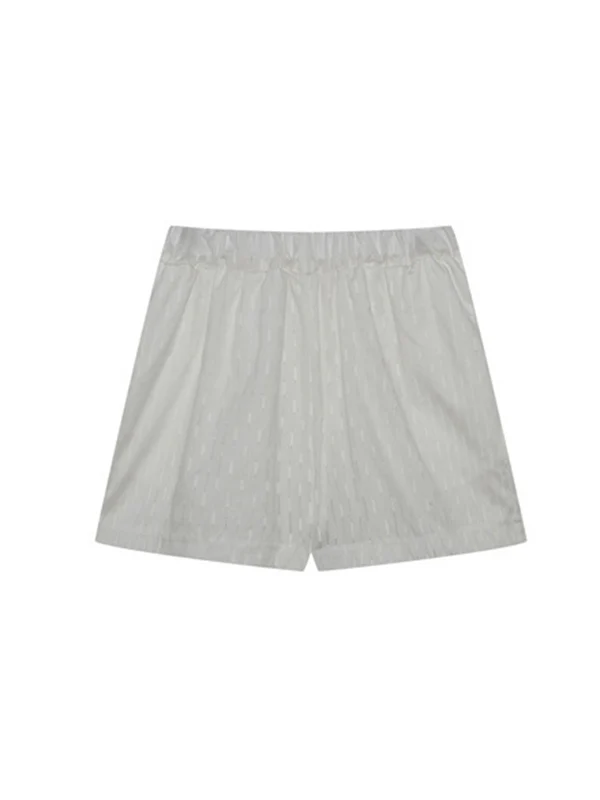 High-Low Long Sleeves Buttoned Jacquard Solid Color Lapel Shirts Top +Shorts Bottom Two Pieces Set - Image 21