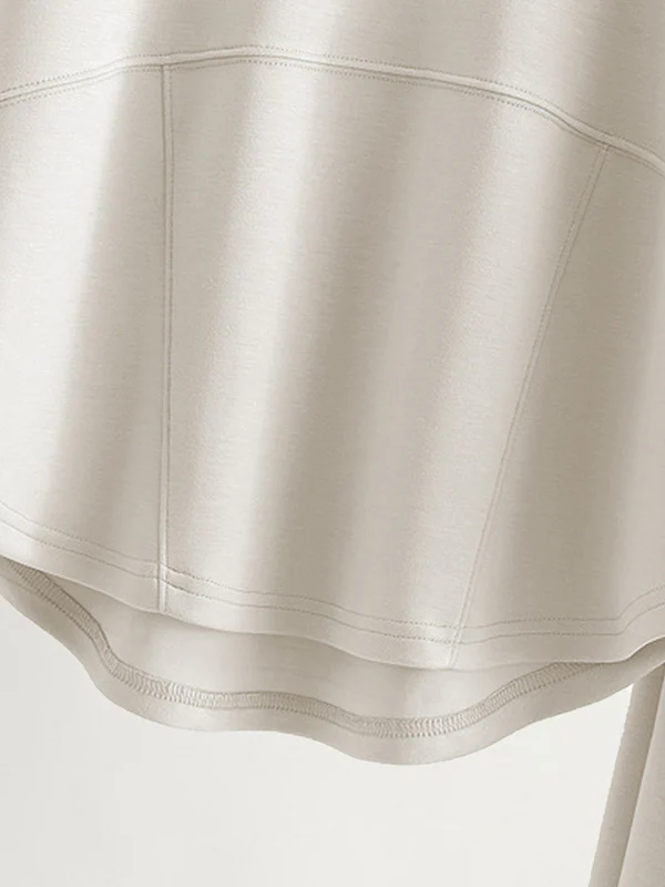 High-Low Long Sleeves Elasticity Solid Color Split-Joint Hooded Pajama Sets - Image 7