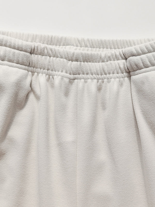 High-Low Long Sleeves Elasticity Solid Color Split-Joint Hooded Pajama Sets - Image 8
