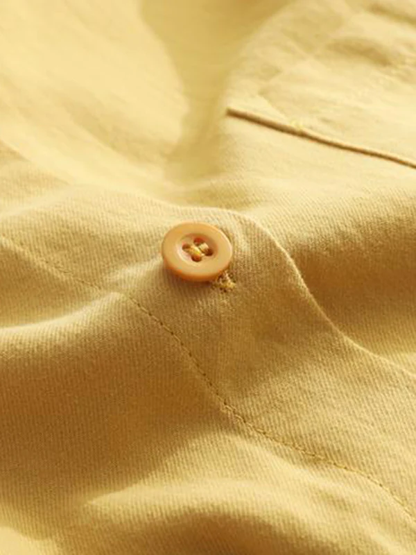High-Low Long Sleeves Solid Color Lapel Shirts Tops - Image 7