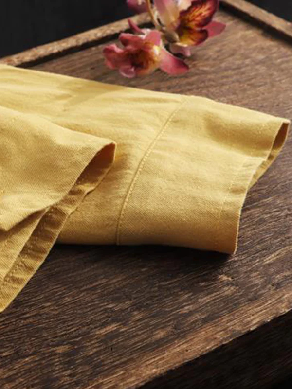 High-Low Long Sleeves Solid Color Lapel Shirts Tops - Image 8