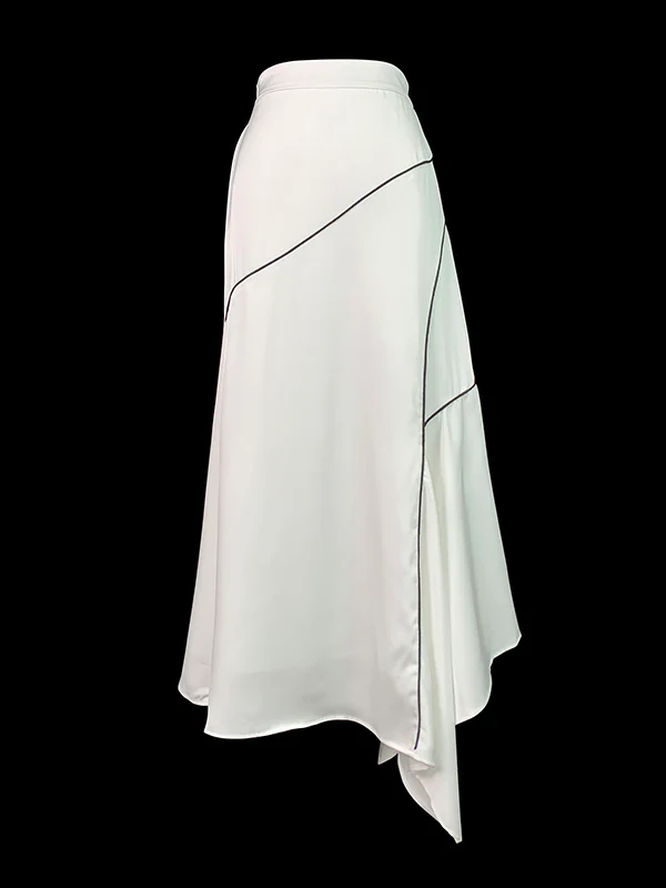 High-Low Loose Asymmetric Printed Split-Joint Skirts Bottoms - Image 8