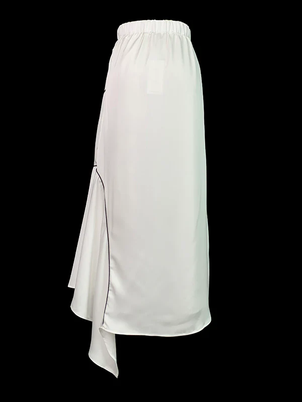 High-Low Loose Asymmetric Printed Split-Joint Skirts Bottoms - Image 9