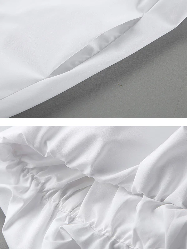 High-Low Sleeveless Elasticity Pleated Solid Color Split-Joint Tube Blouses&Shirts Tops - Image 17