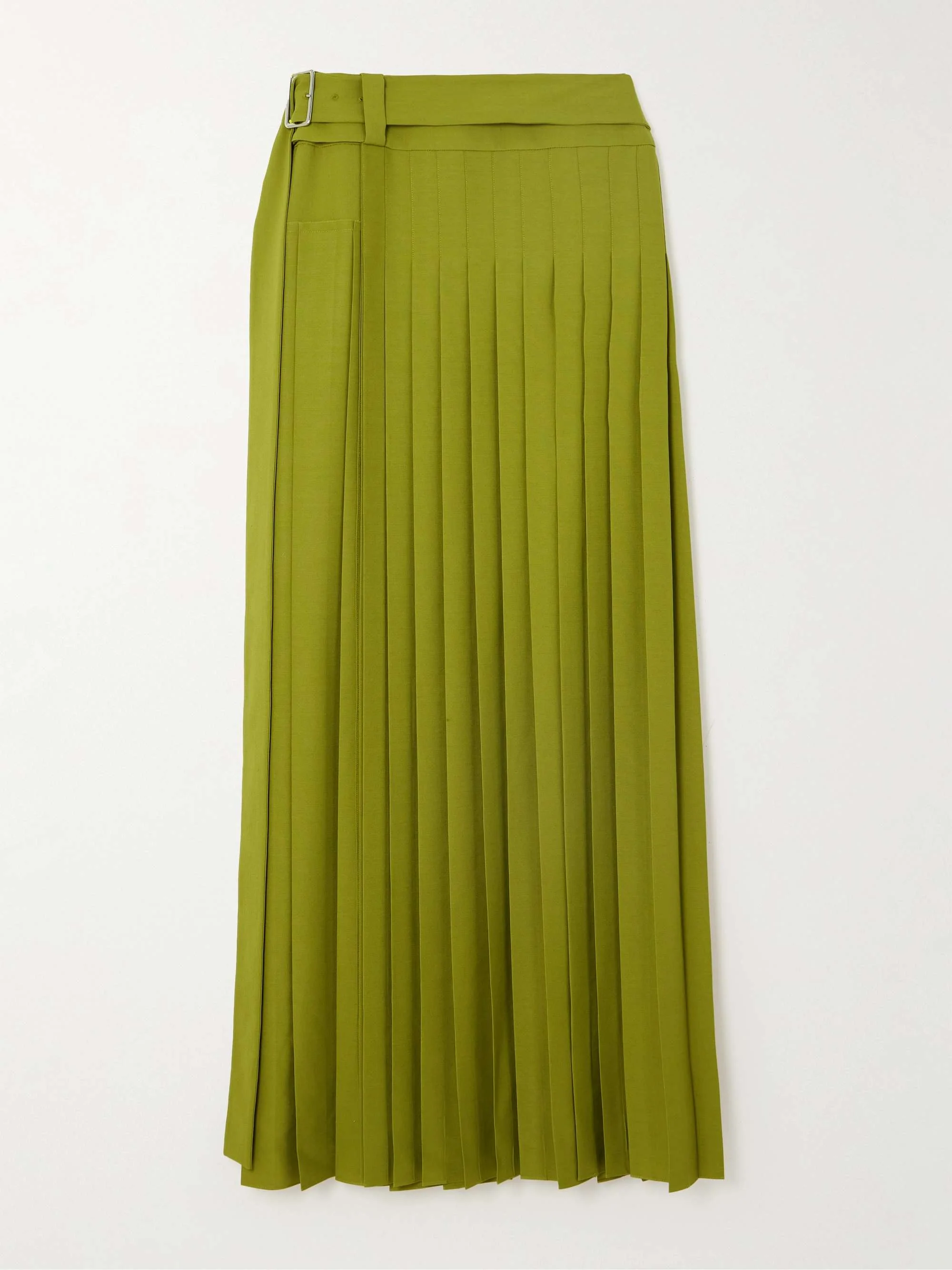 High Waisted Loose Pleated Solid Color Split-Side Skirts - Image 5