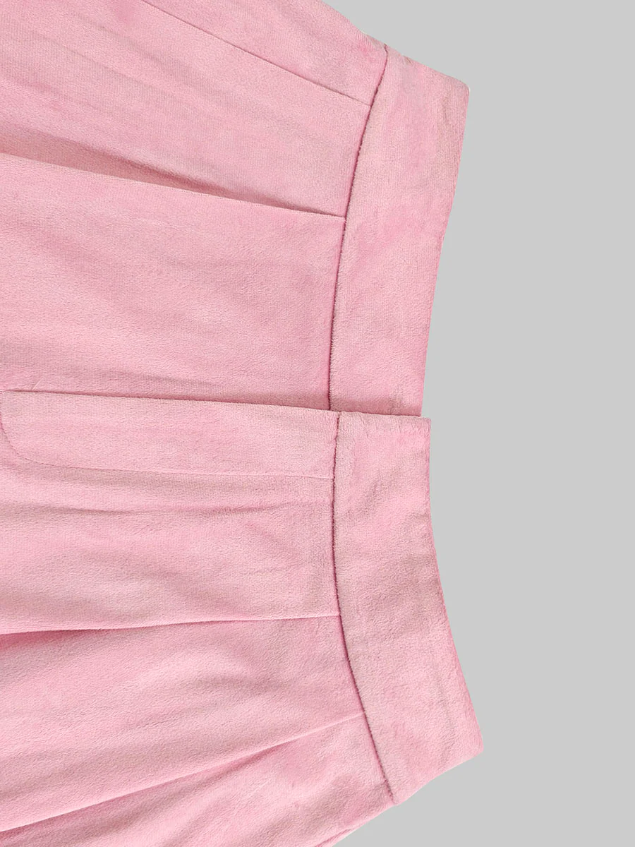 High Waisted Elasticity Pleated Pockets Solid Color Skirts Bottoms - Image 9