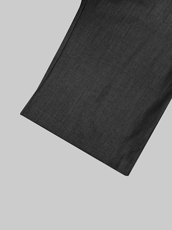 High Waisted Loose Asymmetric Solid Color Split-Joint Suit Pants Trousers - Image 7