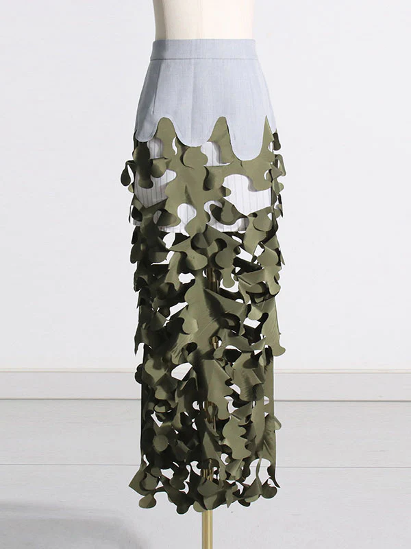 High Waisted Loose Asymmetric Split-Joint Split-Side Zipper Skirts Bottoms - Image 2
