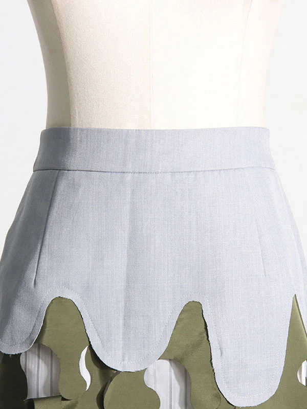 High Waisted Loose Asymmetric Split-Joint Split-Side Zipper Skirts Bottoms - Image 5