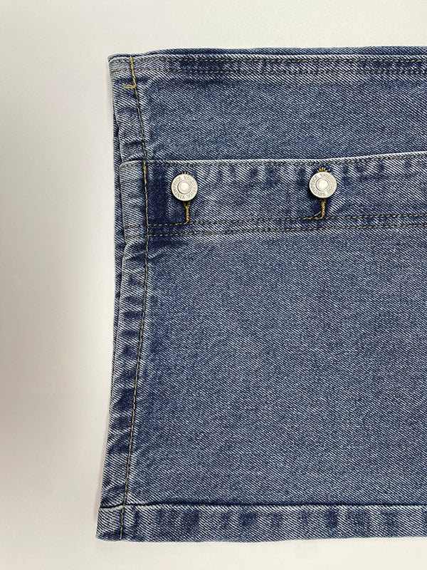 High Waisted Loose Buttoned Pockets Jean Pants Bottoms - Image 10