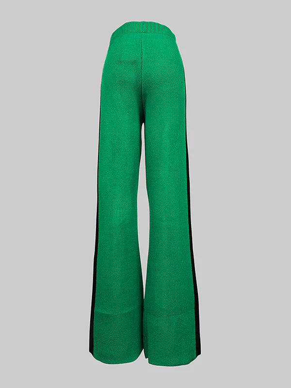 High Waisted Loose Contrast Color Pants Trousers - Image 4
