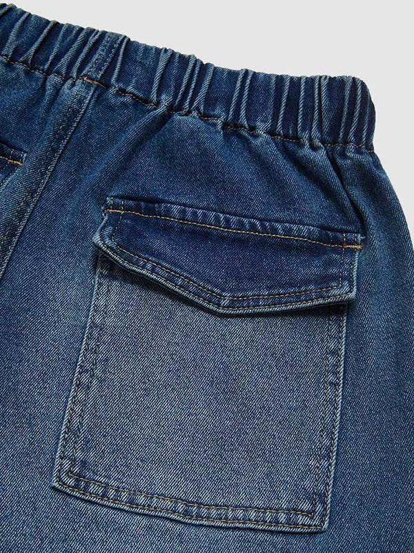 High Waisted Loose Drawstring Elasticity Gradient Jean Pants Bottoms - Image 7