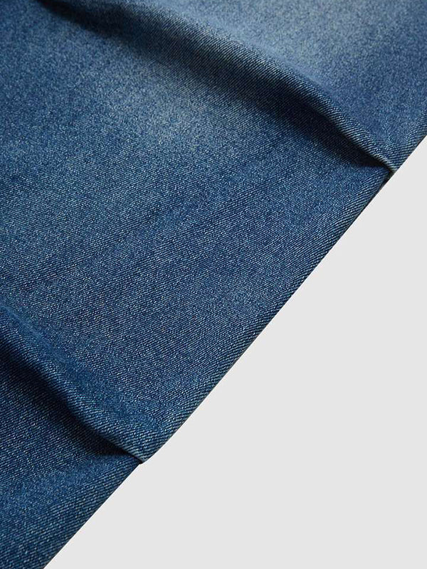 High Waisted Loose Drawstring Elasticity Gradient Jean Pants Bottoms - Image 8