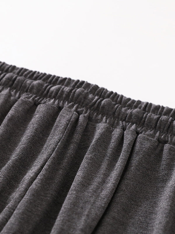 High Waisted Loose Drawstring Elasticity Solid Color Casual Pants Bottoms Trousers - Image 13