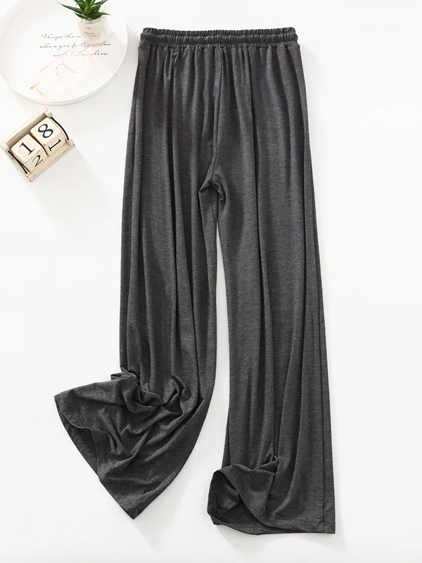 High Waisted Loose Drawstring Elasticity Solid Color Casual Pants Bottoms Trousers - Image 5