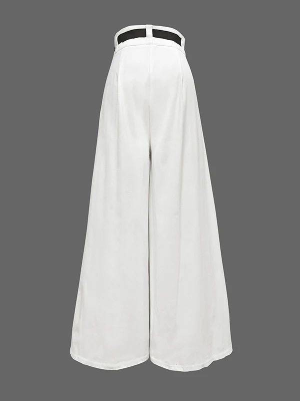 High Waisted Loose Drawstring Pleated Pants Trousers - Image 4