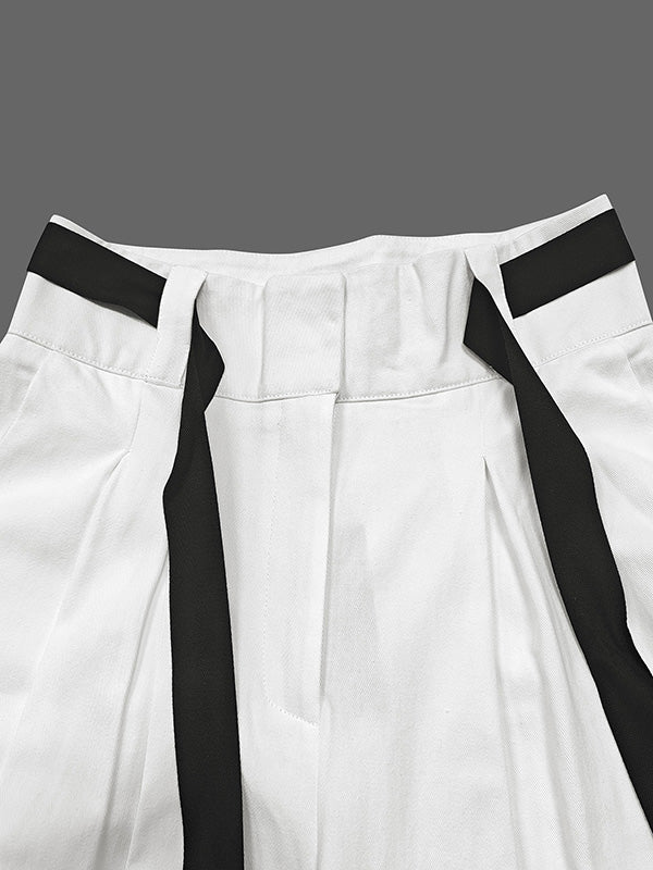 High Waisted Loose Drawstring Pleated Pants Trousers - Image 6