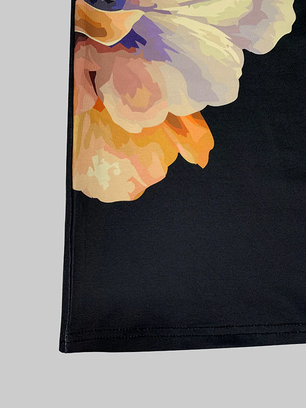 High Waisted Loose Flower Print Pants Trousers - Image 7