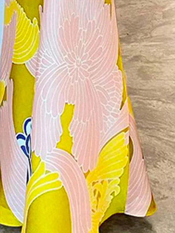 High Waisted Loose Flower Print Skirts Bottoms - Image 3