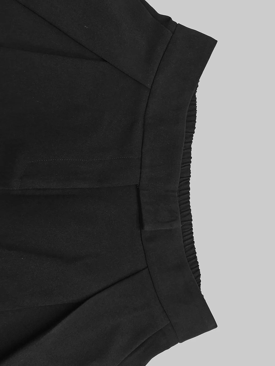 High Waisted Loose Pleated Solid Color Pants - Image 16