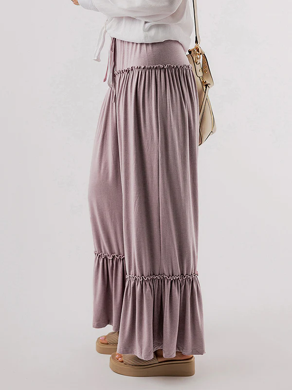 High Waisted Loose Pleated Solid Color Pants Trousers - Image 5