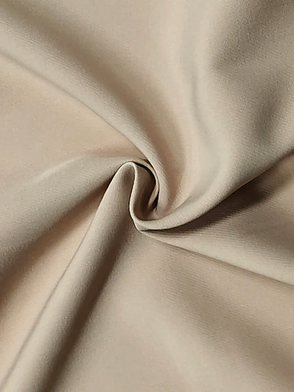 High Waisted Loose Pleated Solid Color Round-Neck Midi Dresses - Image 7