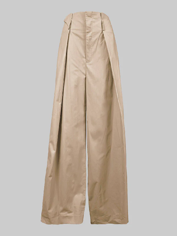 High Waisted Loose Pleated Solid Color Split-Joint Pants Trousers - Image 4